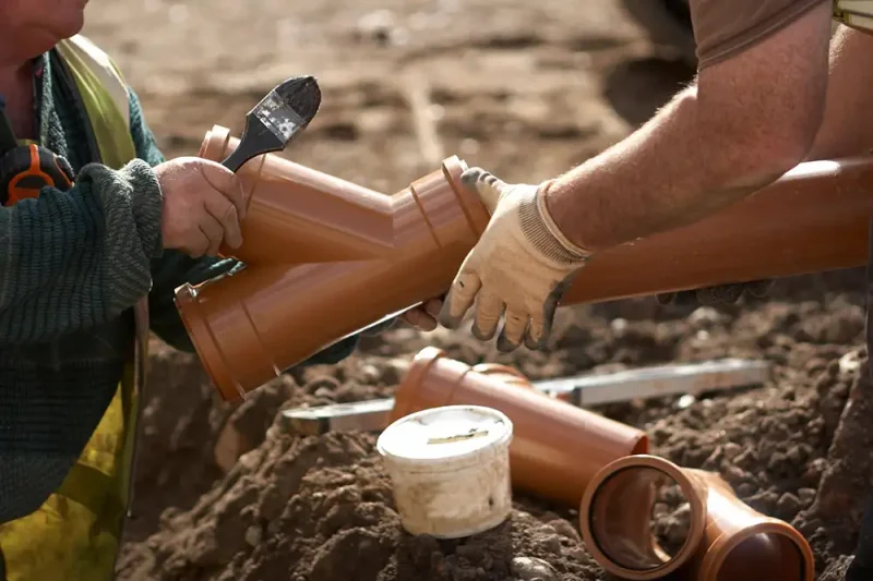 Sewer line installation